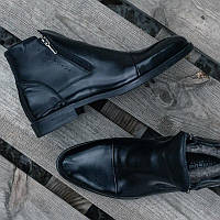 Чёрные зимние мужские ботинки в классическом стиле