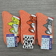 Шкарпетки жіночі махрові новорічні високі Тигр Grade1 23-25р, помаранчеві 30033357, фото 3