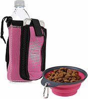Сумка для воды и аксессуаров со складной миской для собак Dexas Bottle Pocet (Дексас Боттл Покет) Розовый