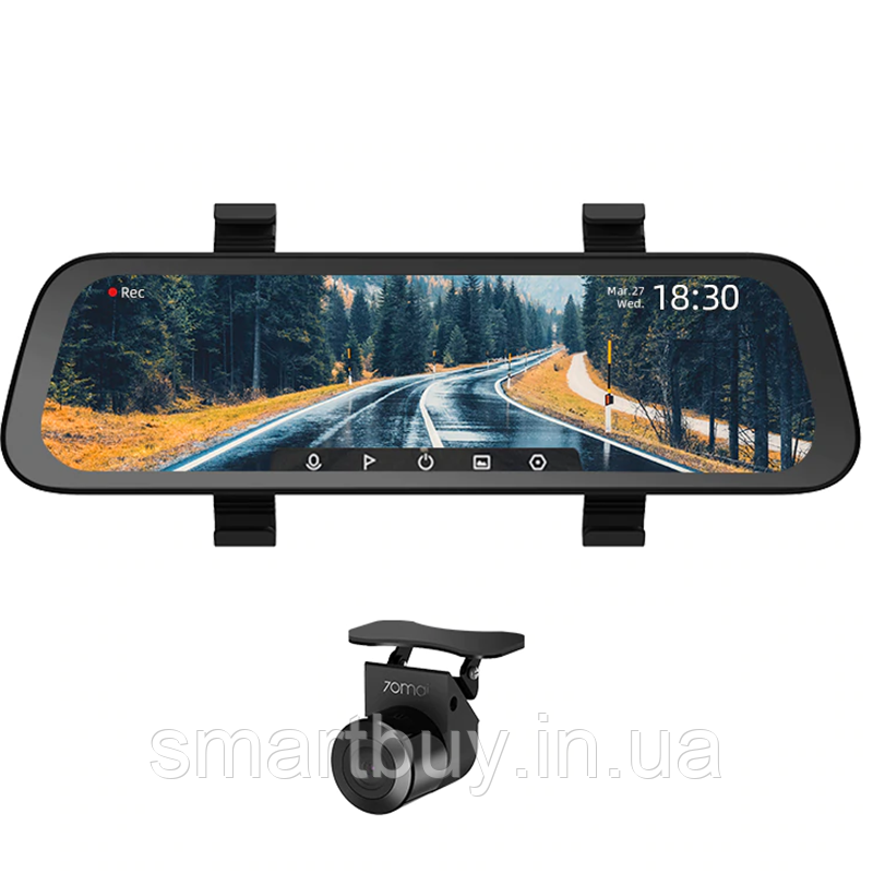 Відеореєстратор - Дзеркало 70mai Rearview Cam Wide Set Night Vision (гарантія 12 місяців)