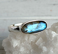 Серебряное кольцо с лабрадором 19 размера