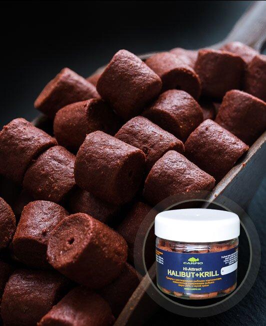 Насадочний пелетс Carpio Hi-Attract Halibut & Krill 8 mm 0,17kg, фото 1