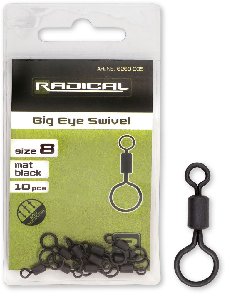 Вертлюг Radical Big Eye Swivel mat black non reflective 10pcs, фото 1