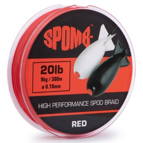 Шнур Spomb Braid 300m 9kg 20lb RED 0.18mm