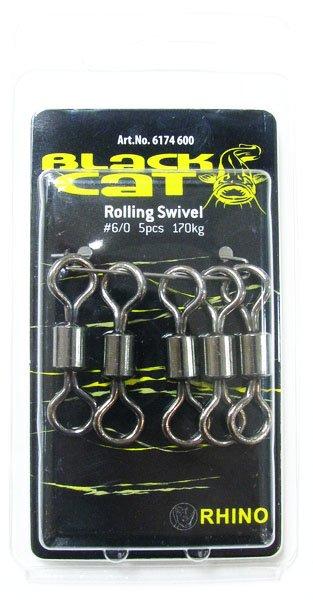Вертлюжок сомів # 3/0 Black Cat Rolling Wirbel, 135кг, 5шт