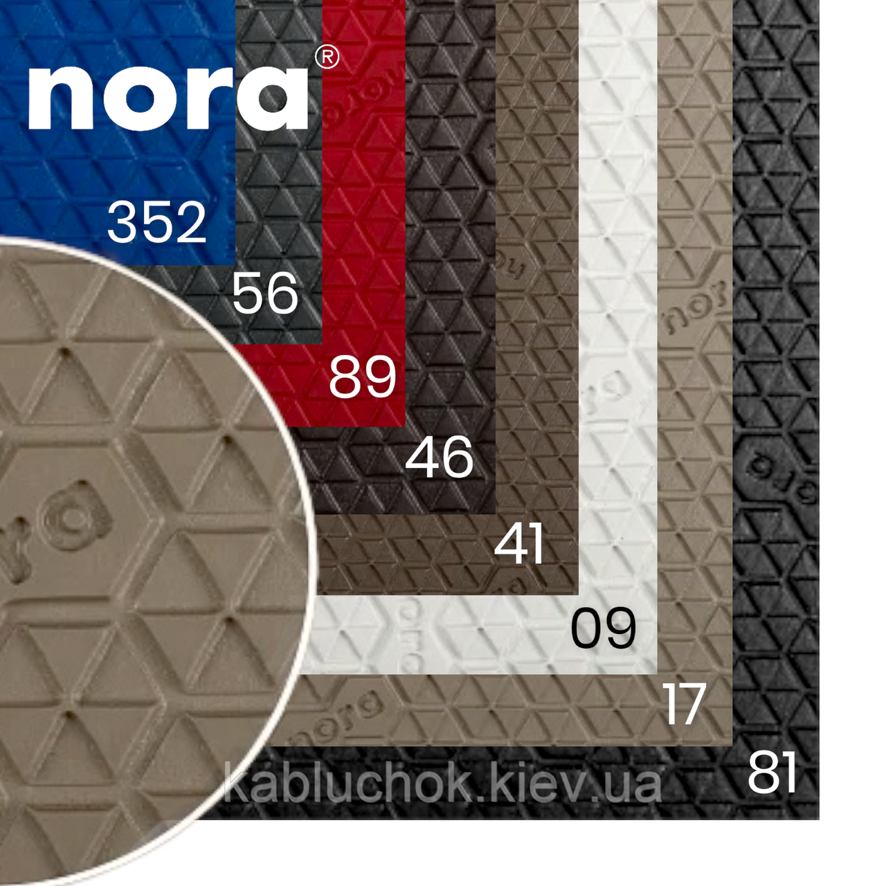 Легка мікропориста гума для підошва Nora Astrolight Delta (9 кольорів на вибір, тому що 4 мм — 6 мм, 950х535 мм), фото 1