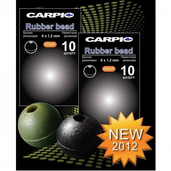 Бусина гумова Carpio Rubber Bead 6*1.2mm хакі, фото 1