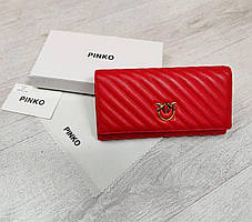 Жіночий гаманець Pinko Пінко в кольорах, гаманці шкіра, гаманець на магніті, брендовий гаманець стьобаний Червоний