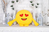 Подушка в подарок декоративная мягкая игрушка смайлик с ручками Влюбленны Emoji ребенку девушке парню в машину