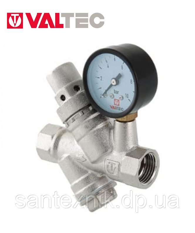 РЕДУКТОР ДАВЛІННЯ 1/2 VALTEC З ФІЛЬТРОМ І МАНОМІТРОМ VT082