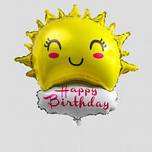 Фольгована кулька велика фігура Сонце Happy Birthday 70х28см Китай