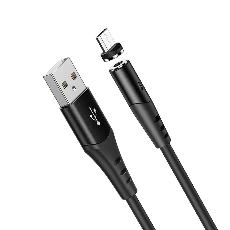 Магнитный кабель для зарядки телефона Hoco X60 Micro USB черный, шнур для зарядки USB - Micro USB (NS) - фото 3 - id-p1543927636