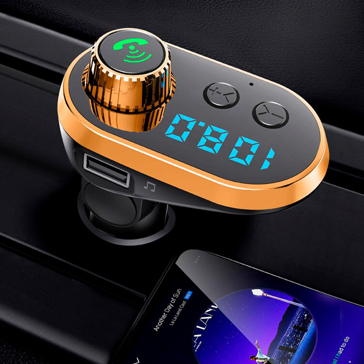 Фм Модулятор в Машину Car Q15 Черно-оранжевый, Фм Трансмиттер Блютуз с ...