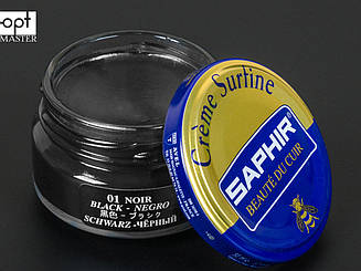 Зволожуючий крем для взуття Saphir Surfine чорний (01), 50 мл (0032)