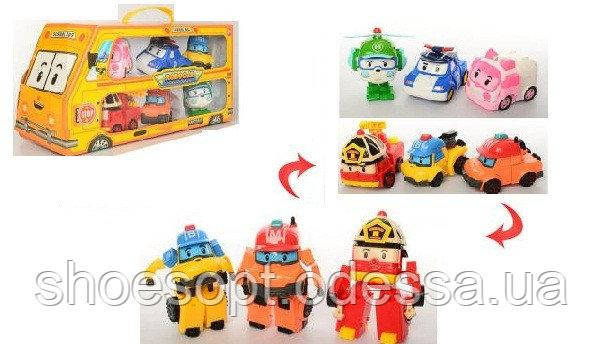 Набір трансформери 6 героїв робокар полі, фото 1