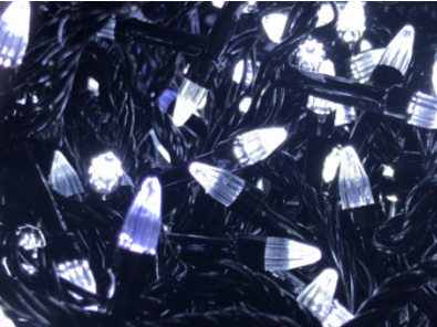 Гірлянда чорний провід "Конус" 400 колір білий 17м (К-400Б) 1/50