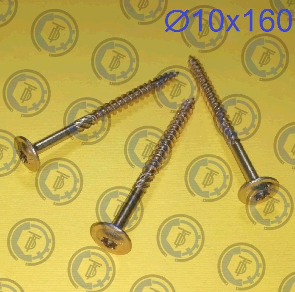 Шуруп конструкційна головка напівсфера з прес шайбою Torx 10х160