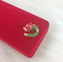 Брошка маленька сонечко Колір золото кольорова емаль Металевий сплав 1.7 см x 2.0 см Ціна за 1 шт.