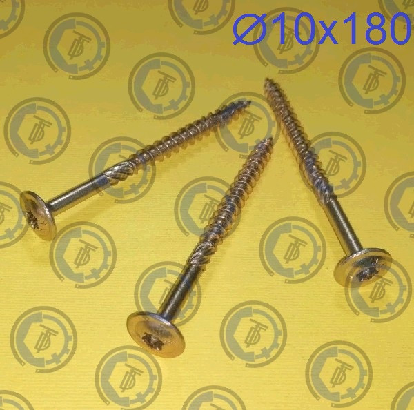 Шуруп конструкційна головка напівсфера з прес шайбою Torx 10х180, фото 1