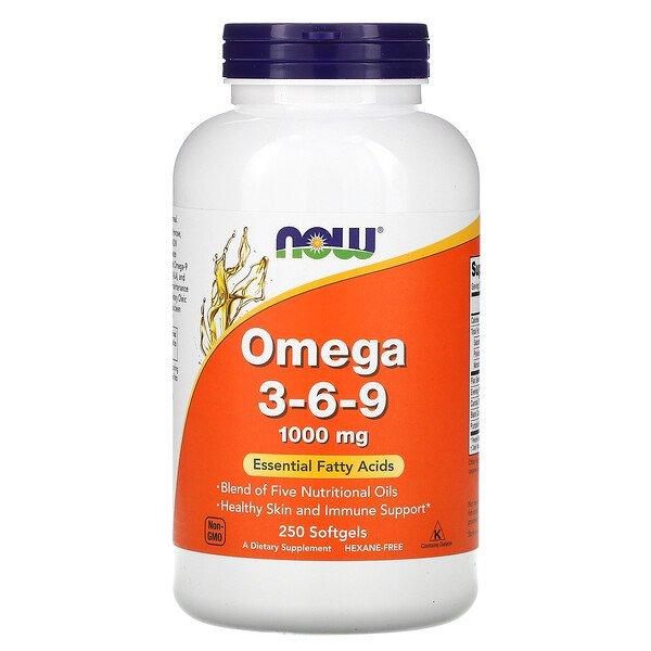 Омега 3-6-9 Now Foods, 1000 мг 250 м'яких таблеток
