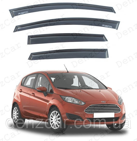 Вітровики Ford Fiesta VI 5d 2008 (на скотчі)\Дефлектори вікон Форд Фієста 6