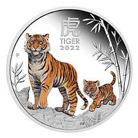 Серебряная монета Тигр с тигренком для Славы, Успеха, Богатства и победа над конкурентами