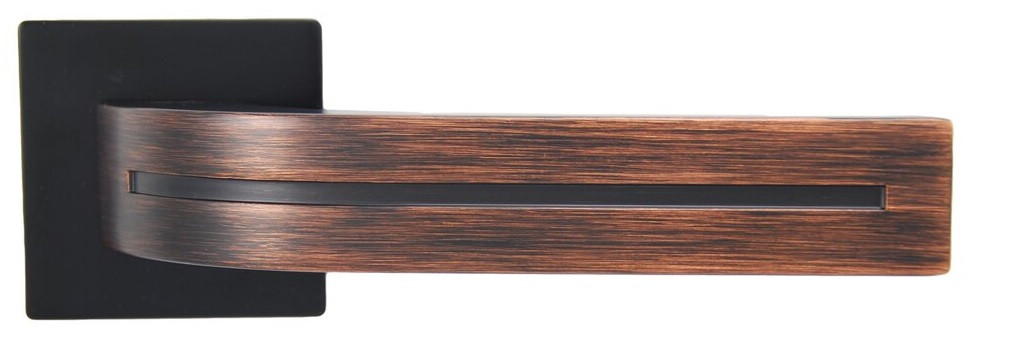 Ручки на міжкімнатні/ вхідні двері SIBA Kometa R09 чорний/бронза червона (66 99), фото 1