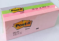 3M 653-FL Post-It стикер 38 х 51мм 4 цв х 3 шт.