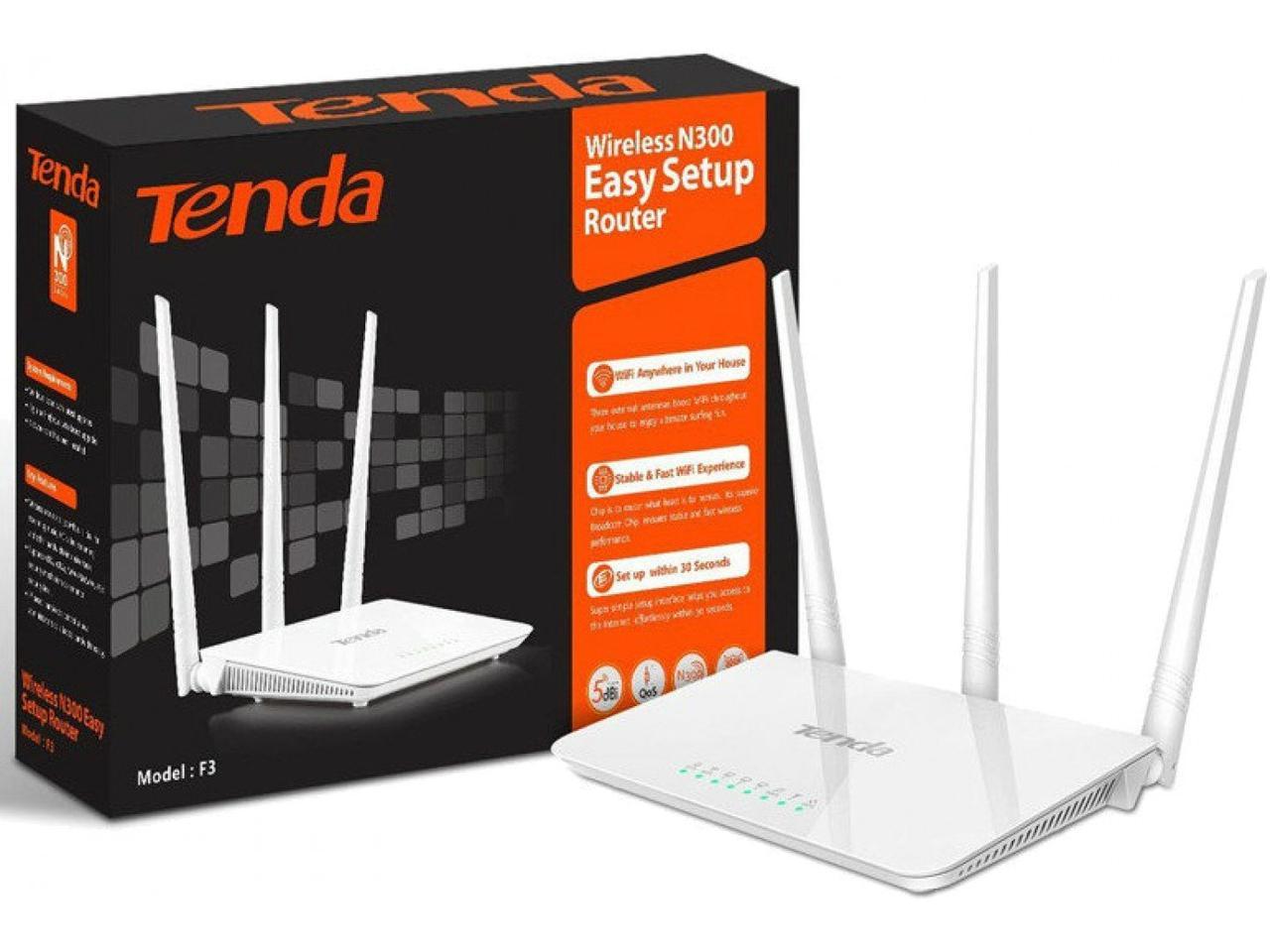 Wi-Fi роутер TENDA F3 (300 Мбіт/с, до 200 м2)