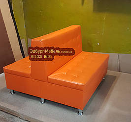 Подвійний диван для кафе жовтогарячий