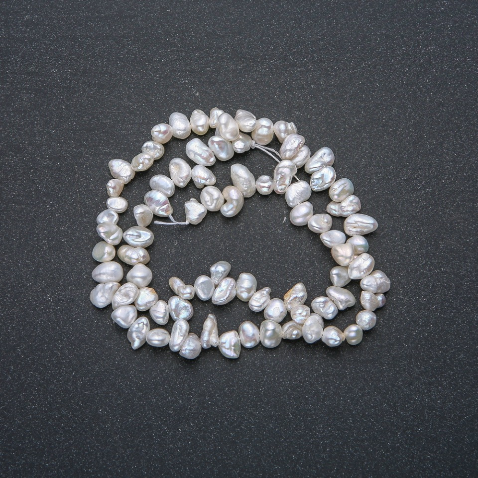 Нитка Натурального Барочного Жемчуга D-8х4мм L-38см +- с Отливом Бензин ...