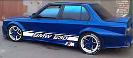 Вінілові наклейки на авто " Полоси BMW E30 + M " 18x180 см х 2 шт