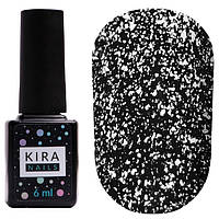 Топ Kira Nails No wipe Silver Top верхнее покрытие для гель-лака без липкого слоя c серебром, 6 мл