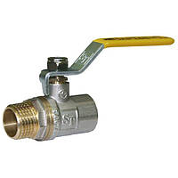 Кран кульовий для газу SANTAN 605, 2 " Внутрішній-зовнішній, жовта ручка