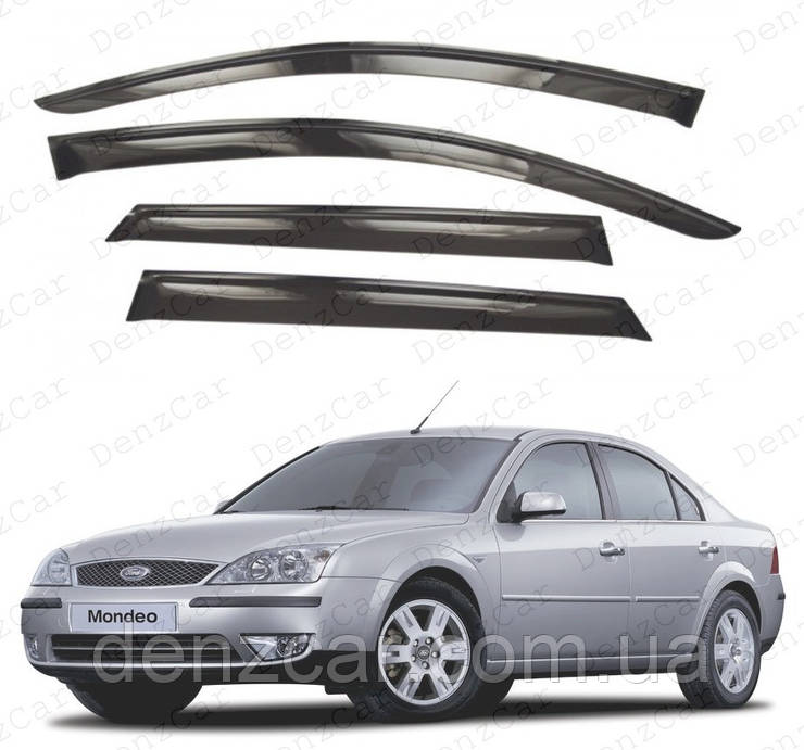 Вітровики Ford Mondeo III 2000-2007 (на скотчі)\Дефлектори вікон Мондео 3, фото 2