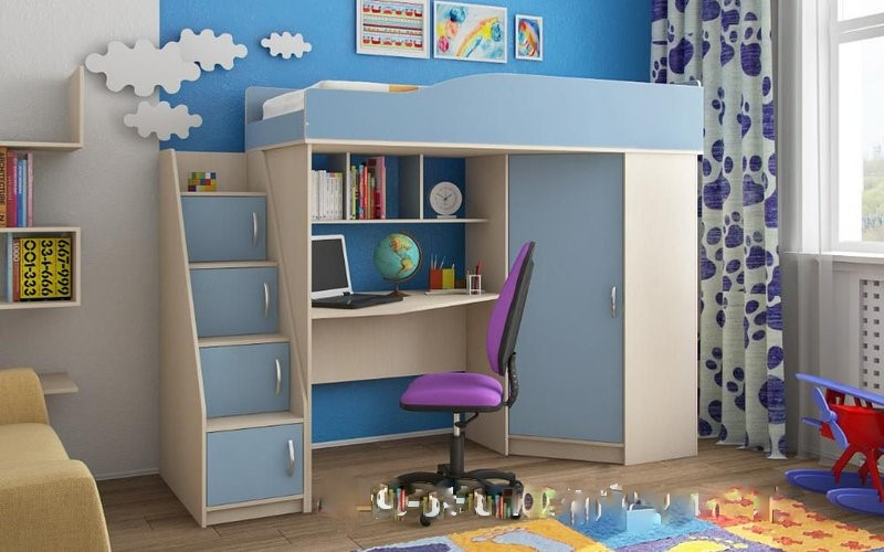 Ліжко горище зі столом КВ 02, фото 1