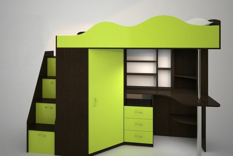 Ліжко горище зі столом і шафою ДМ 37А, фото 1