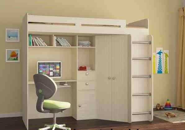 Ліжко горище з робочим місцем і шафою, фото 1
