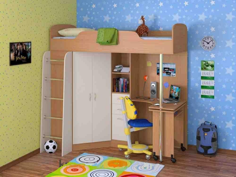 Ліжко горище з робочим місцем і шафою, фото 1