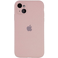 Силиконовый чехол Full Silicone Case для iPhone 13 6.1" c закрытым низом и защитой камеры Бежевый