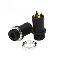 Аудіо роз'єм 4-х контактний, гніздо, мама Jack 3.5 мм AUX вхід врізний