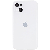 Силиконовый чехол Full Silicone Case для iPhone 13 6.1" c закрытым низом и защитой камеры Белый