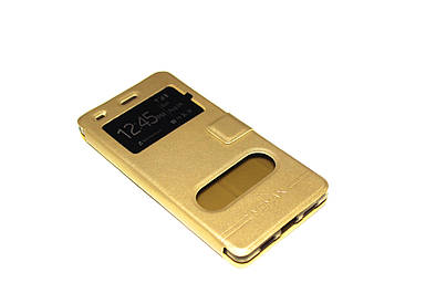 Шкіряний чохол-книжка для Huawei P8 LITE золотистий