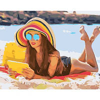 Набор для росписи по номерам SY6340 "Девушка на песке" размером 40х50 см