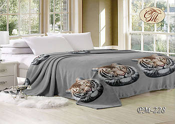 Плед з флісу Тигр медальйон (140*210)