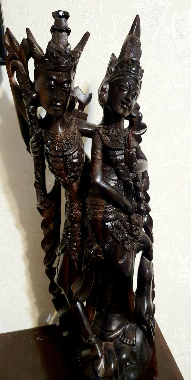 Велика статуетка Рама і Сіта з чорного дерева