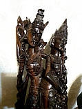 Велика статуетка Рама і Сіта з чорного дерева, фото 4