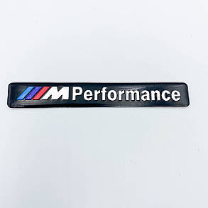 Металевий шильдик емблема BMW (БМВ) M Performance 8.5x1.2cm Чорний, фото 4