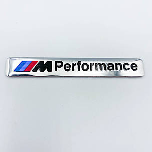 Металевий шильдик емблема BMW (БМВ) M Performance 8.5x1.2cm Хром, фото 1