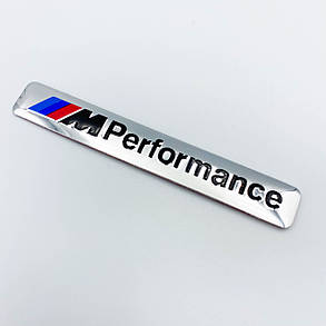 Металевий шильдик емблема BMW (БМВ) M Performance 8.5x1.2cm Хром, фото 3